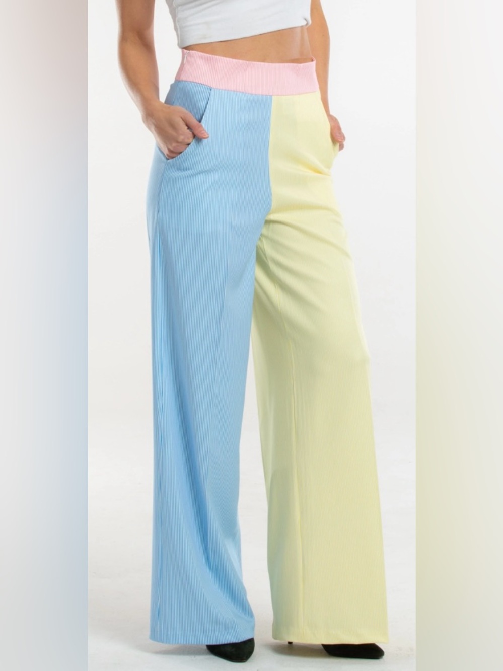 The Ultimate Derby Women’s power suit ~ Color Block pastel Stripe - Picture 3 of 6